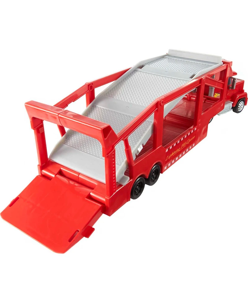 Disney and Pixar Cars Mack Hauler, 13" Toy Transporter Truck with Ramp and Carry Storage