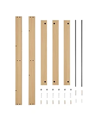 Danya B Steiner Square Modern 2-Tier Kids Book or Toy Figure Display Unit Wall Mounted Bookshelf with Contrasting Black Rods