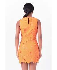 Women's Floral Embroidered Mini Dress