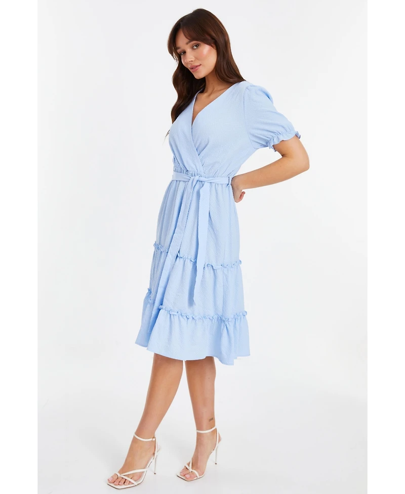 Quiz Women's Textured Frill Detail Midi Dress