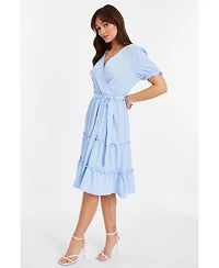 Quiz Women's Textured Frill Detail Midi Dress