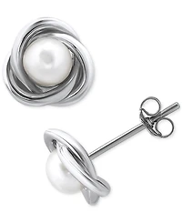Giani Bernini Cultured Freshwater Pearl (5mm) Love Knot Stud Earrings, Created for Macy's