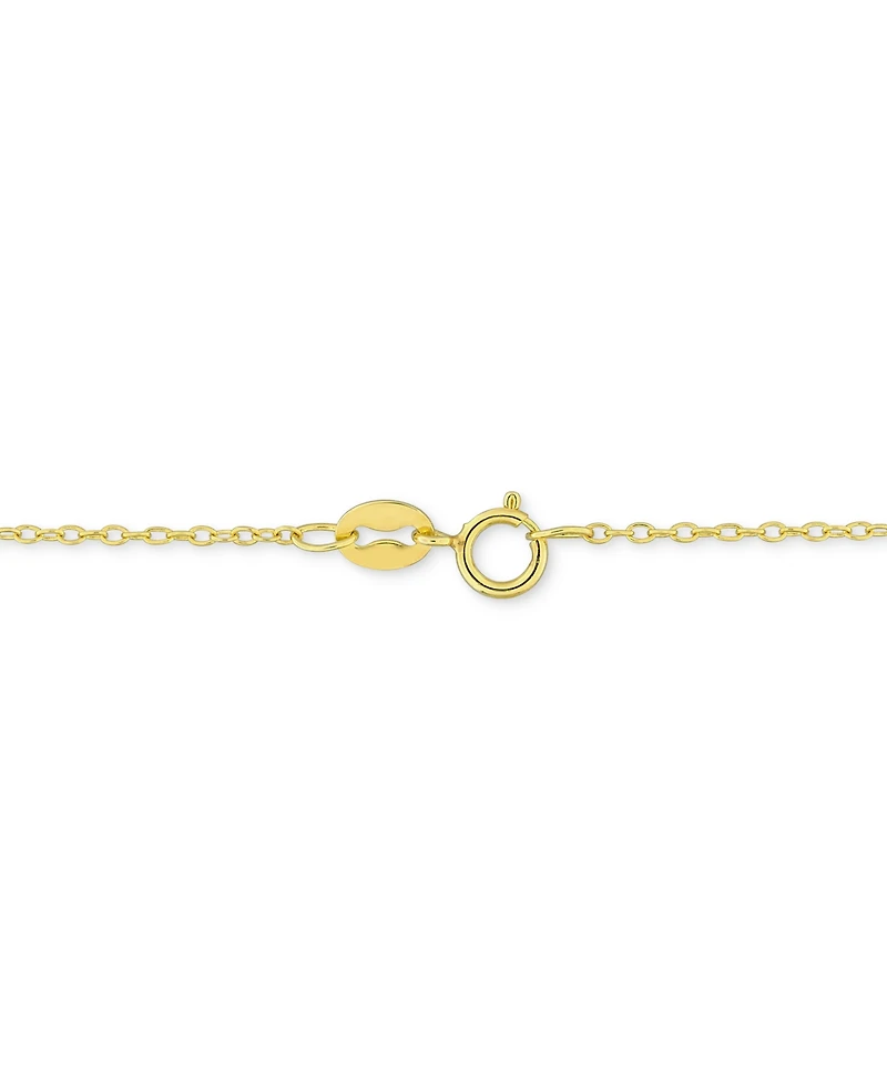 Malachite Beaded Frame 18" Pendant Necklace in Yellow-Plated Sterling Silver