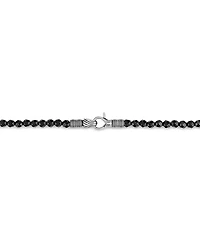 Esquire Men's Jewelry Black Spinel Beaded 22" Statement Necklace in Sterling Silver, Created for Macy's