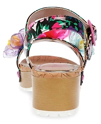 Betsey Johnson Little and Big Girls Oakly Clog Sandals with Flower Details