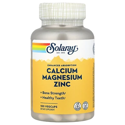 Solaray Calcium Magnesium Zinc - 100 VegCaps