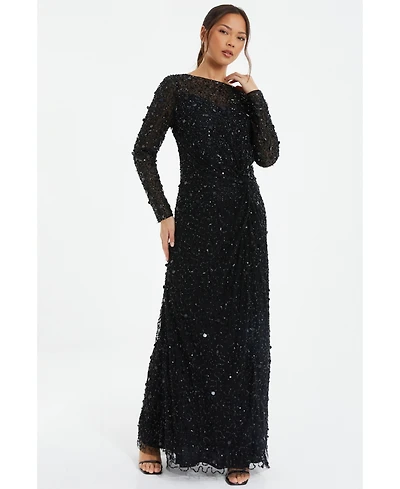 Quiz Women's Embellished Twist Detail Evening Dress
