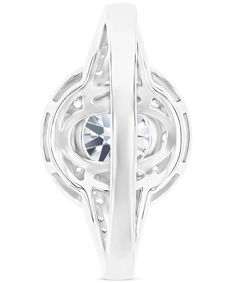 Amethyst (1-1/5 ct. t.w.) & Lab-Grown White Sapphire (5/8 Halo Birthstone Ring Sterling Silver (Also Additional Birthstones)