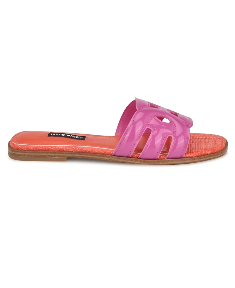 Nine West Women's Geena Cutout Flat Slip-On Sandals