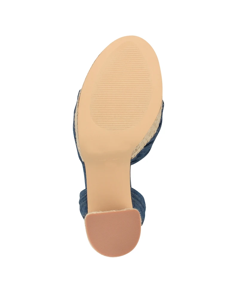 Nine West Women's Gertha Block Heel Round Toe Dress Sandals