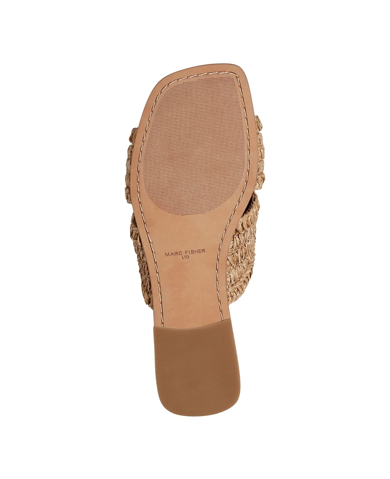 Marc Fisher Ltd Women's Narda Square Toe Flat Sandals