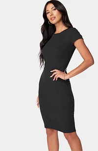 bebe Women's Rib Knee Length T Shirt Dress
