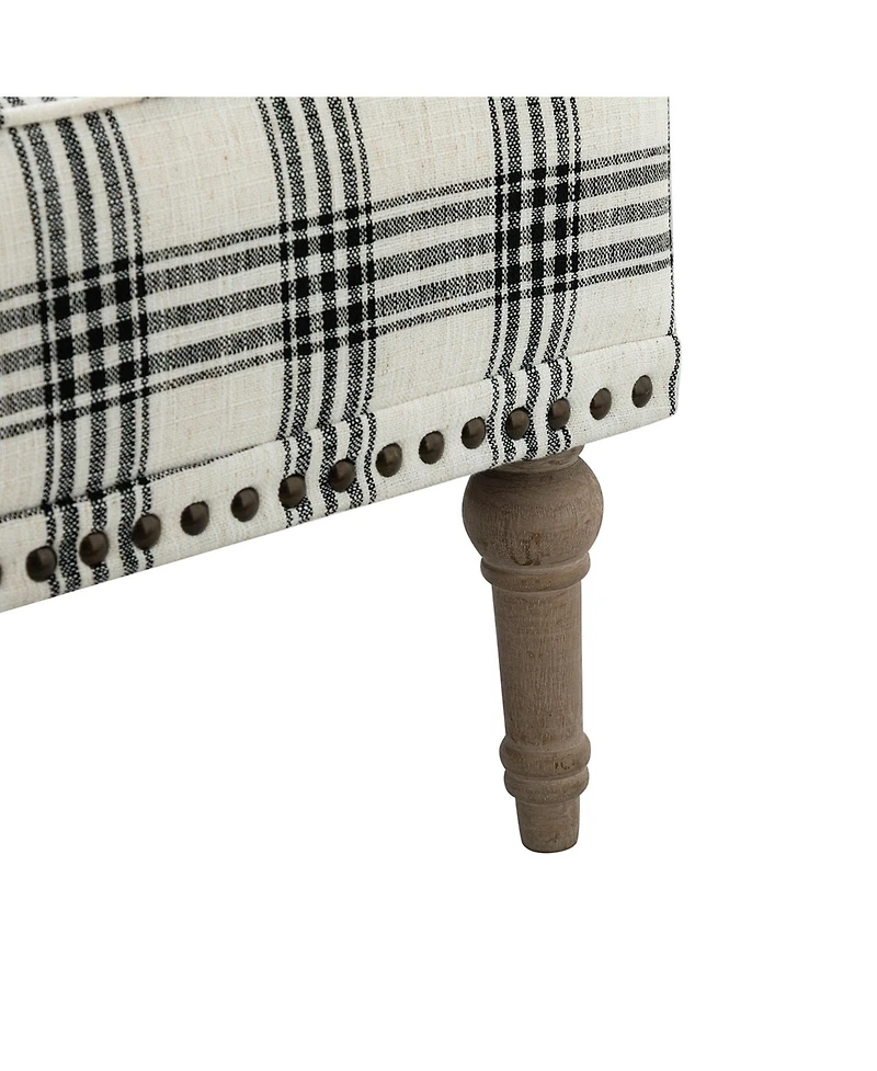 Ruarc Farmhouse Upholstered Armchair - Plaid Design Accent Chair