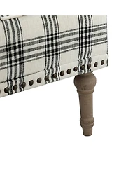 Ruarc Farmhouse Upholstered Armchair - Plaid Design Accent Chair