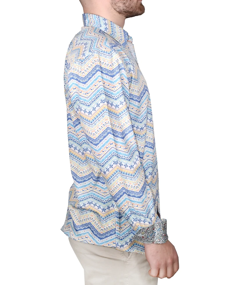 Vintage 1946 Men's Printed Long-Sleeve Woven Shirt