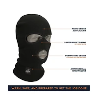 RefrigiWear Men's Silver Magic 3-Hole Mask - Lightweight Cold Weather Face Mask with Enhanced Breathability