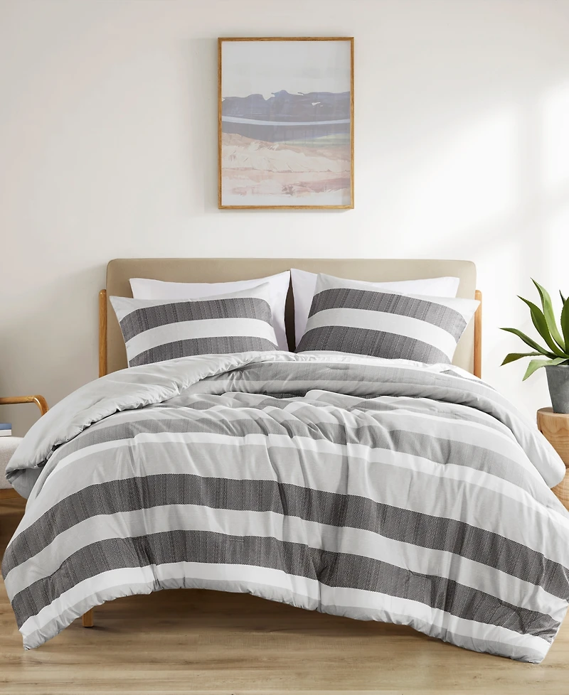 510 Design Blake Stripe Textured Print 2-Pc. Comforter Set, Twin/Twin Xl