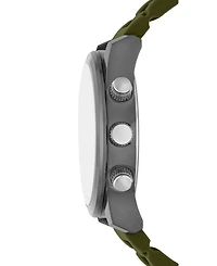 Folio Men's Three Hand Green Silicone Watch 45mm Gift Set