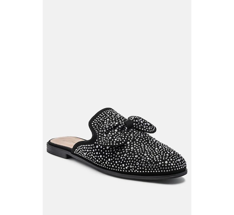 whoopie embellished casual bow mules