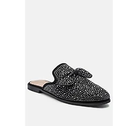 whoopie embellished casual bow mules