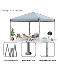 Aoodor 9.8'x9.8' Pop Up Canopy Tent with Roller Bag, Portable Instant Shade Canopy