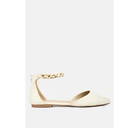 Buqisi Chain Embellished Flat Sandals