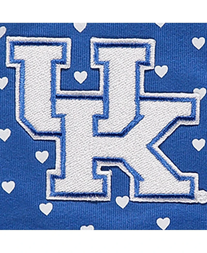 Baby Girls Royal Kentucky Wildcats Hearts Bodysuit and Headband Set