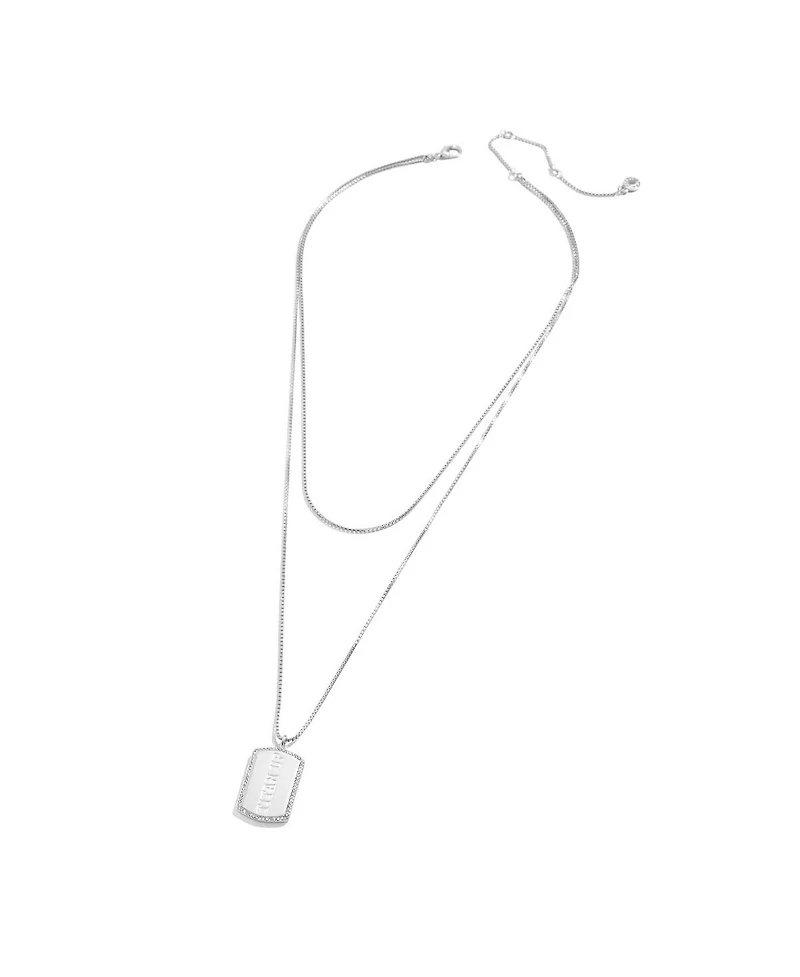 Women's Wear by Erin Andrews x Baublebar Tennessee Titans Silver Dog Tag Necklace