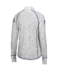Women's Colosseum Camo Kansas Jayhawks Oht Military-Inspired Appreciation Officer Arctic Lightweight Quarter-Zip Top