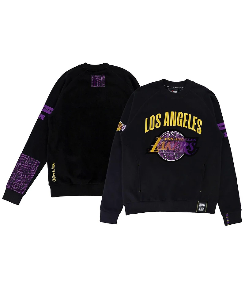 Men's and Women's Nba x Two Hype Black Los Angeles Lakers Culture & Hoops Heavyweight Pullover Sweatshirt