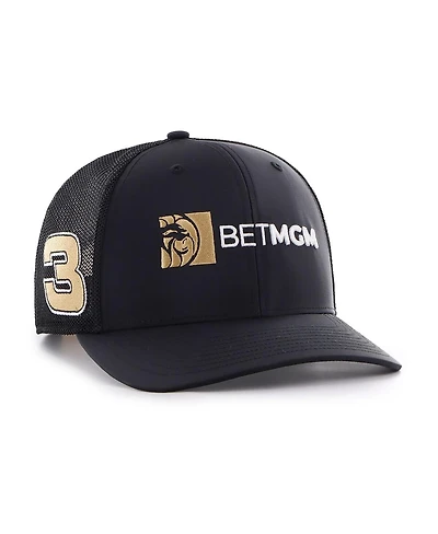 Men's '47 Brand Black Austin Dillon Bet Mgm Sure Shot Brrr Trucker Adjustable Hat