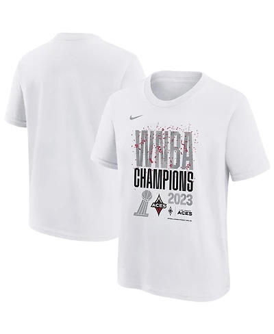 Big Boys and Girls Nike White Las Vegas Aces 2023 Wnba Finals Champions Authentic Parade T-shirt