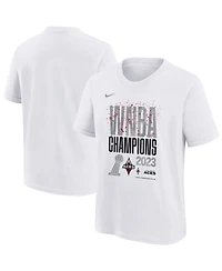 Big Boys and Girls Nike White Las Vegas Aces 2023 Wnba Finals Champions Authentic Parade T-shirt