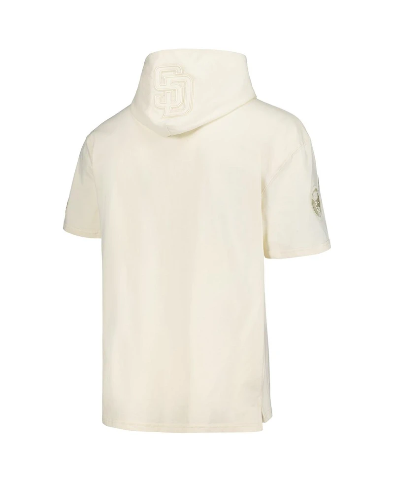 Men's Pro Standard Cream San Diego Padres Neutral Short Sleeve Pullover Hoodie
