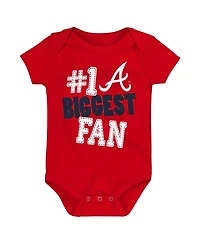 Baby Boys and Girls Outerstuff Atlanta Braves Fan Pennant 3-Pack Bodysuit Set