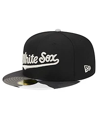 Men's New Era Black Chicago White Sox Metallic Camo 59FIFTY Fitted Hat