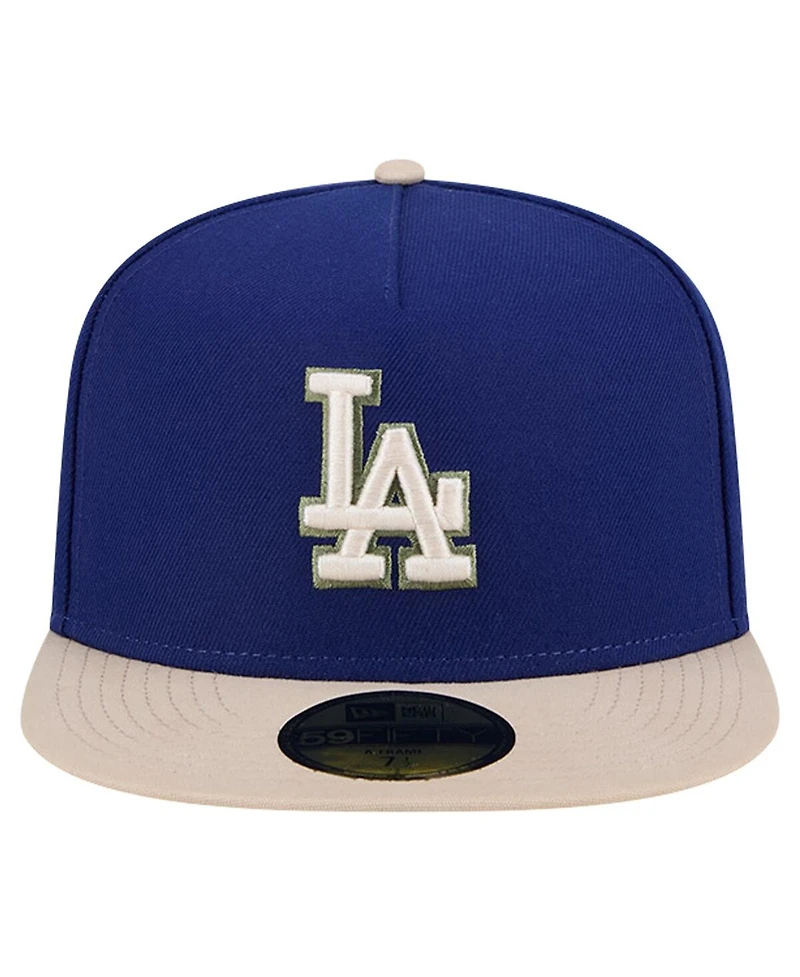 Men's New Era Royal Los Angeles Dodgers Canvas A-Frame 59FIFTY Fitted Hat