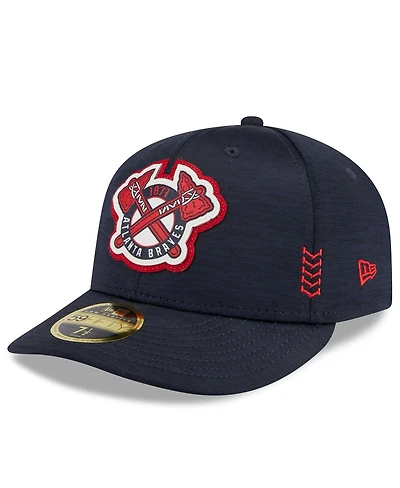 Men's New Era Navy Atlanta Braves 2024 Clubhouse Low Profile 59FIFTY Fitted Hat