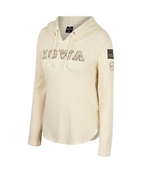 Women's Colosseum Cream Iowa Hawkeyes Oht Military-Inspired Appreciation Casey Raglan Long Sleeve Hoodie T-shirt