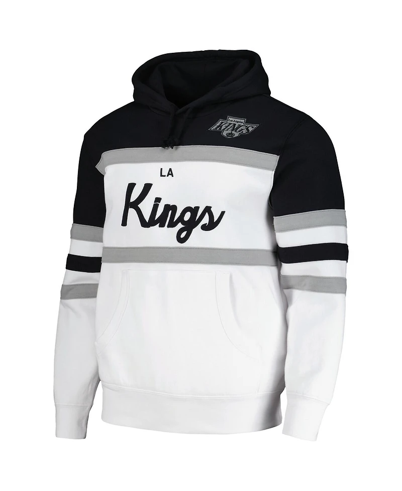 Men's Mitchell & Ness White, Black Los Angeles Kings Head Coach Pullover Hoodie