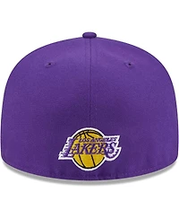Men's New Era Purple Los Angeles Lakers Game Day Hollow Logo Mashup 59FIFTY Fitted Hat