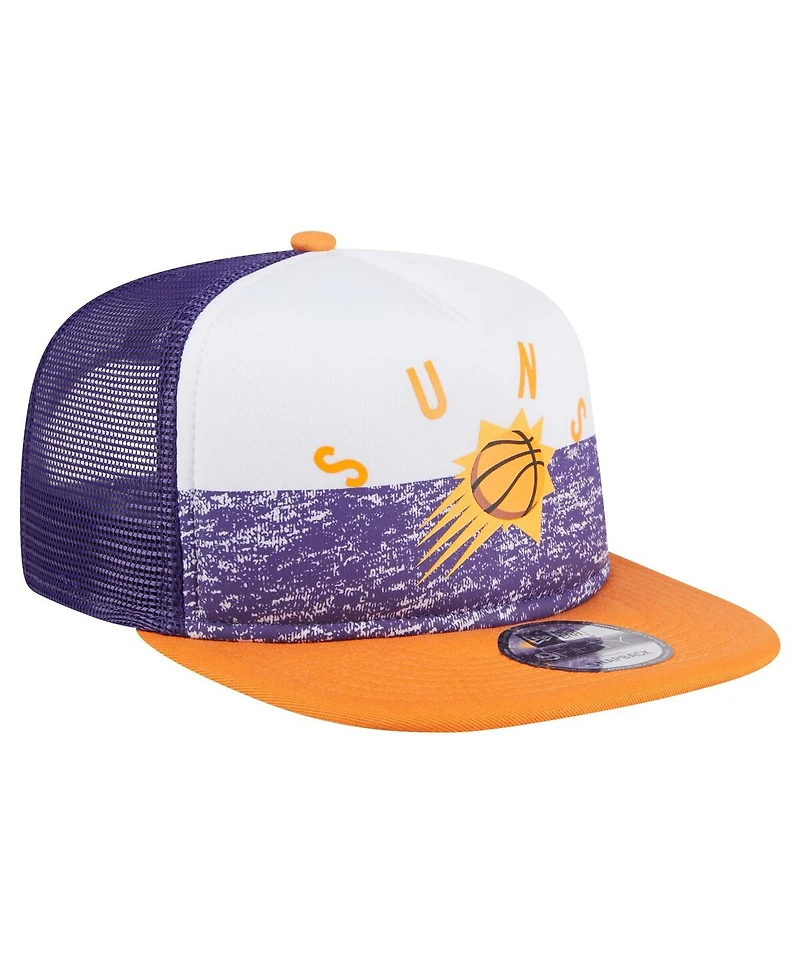 Men's New Era Purple Phoenix Suns Arch A-Frame Trucker 9FIFTY Snapback Hat
