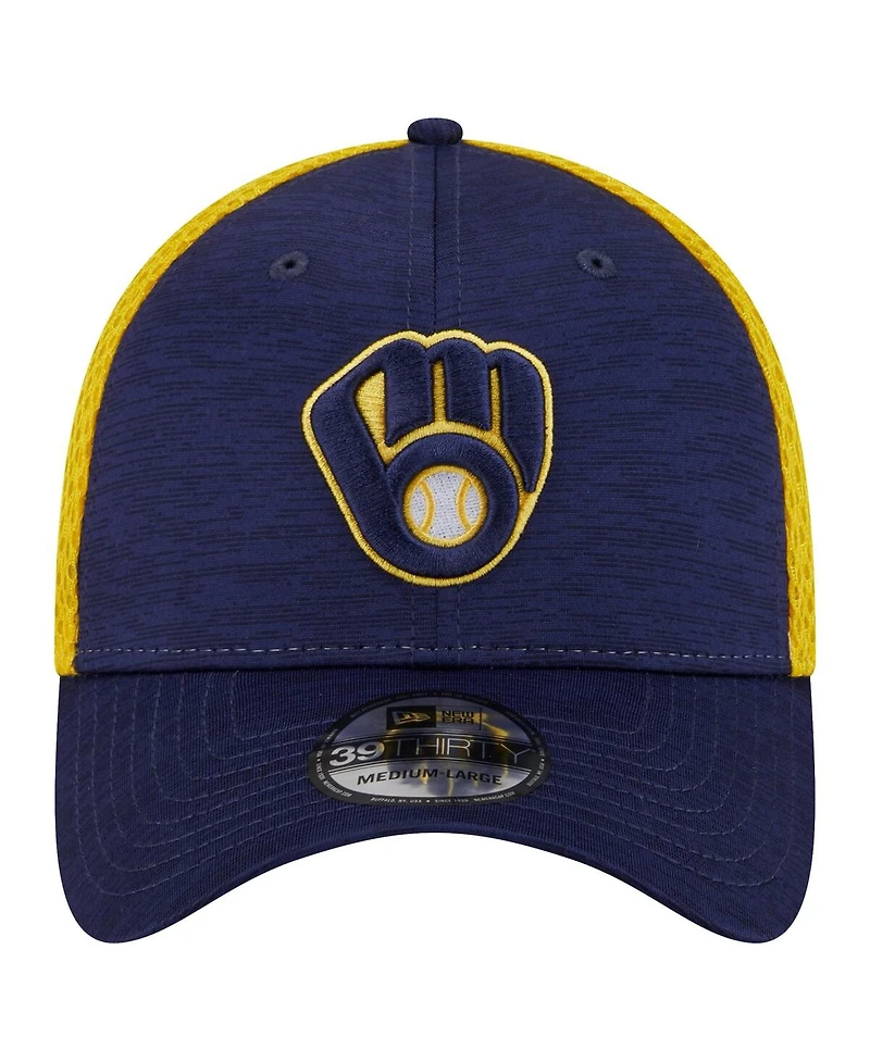 Men's New Era Navy Milwaukee Brewers Neo 39THIRTY Flex Hat