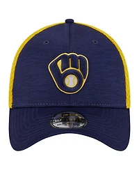 Men's New Era Navy Milwaukee Brewers Neo 39THIRTY Flex Hat