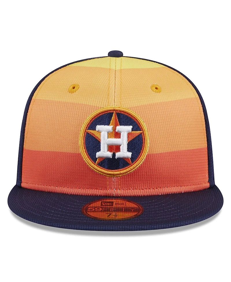 Men's New Era Orange Houston Astros 2024 Batting Practice 59FIFTY Fitted Hat