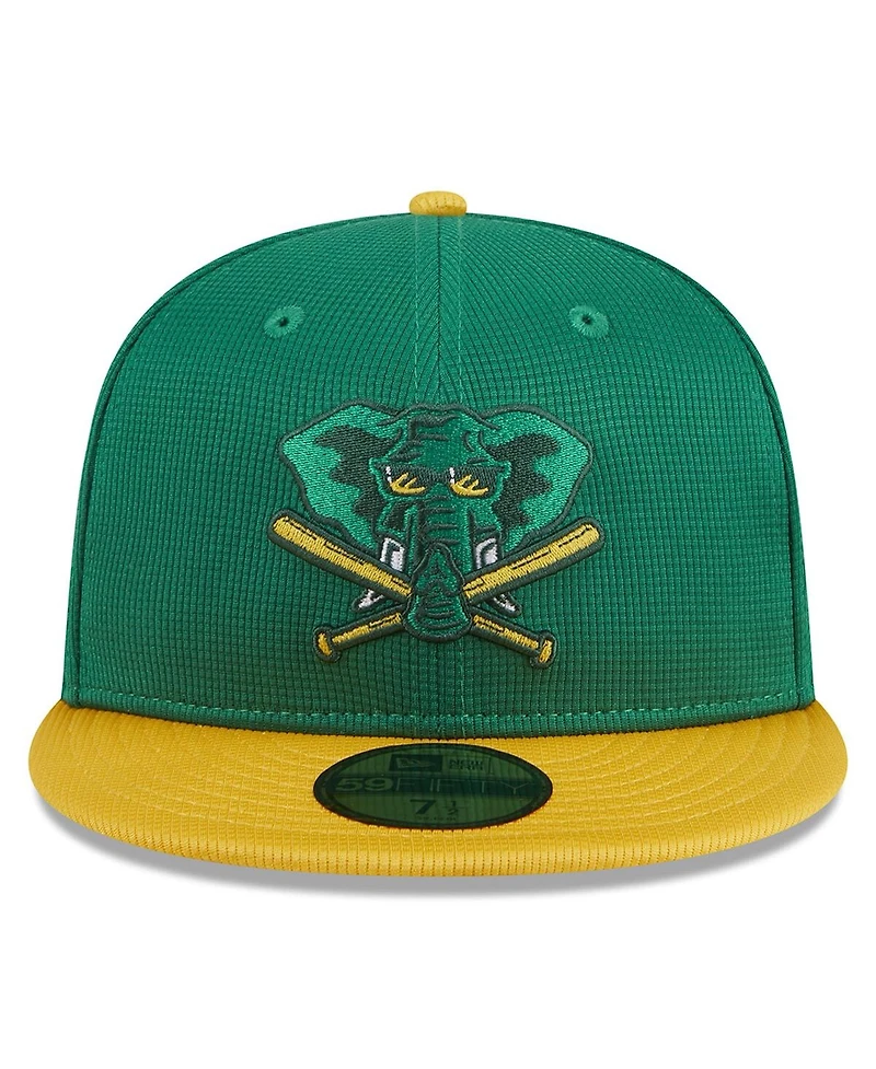 Men's New Era Kelly Green Oakland Athletics 2024 Batting Practice 59FIFTY Fitted Hat