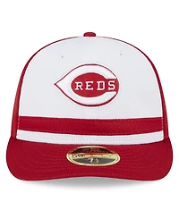 Men's New Era White Cincinnati Reds 2024 Batting Practice Low Profile 59FIFTY Fitted Hat