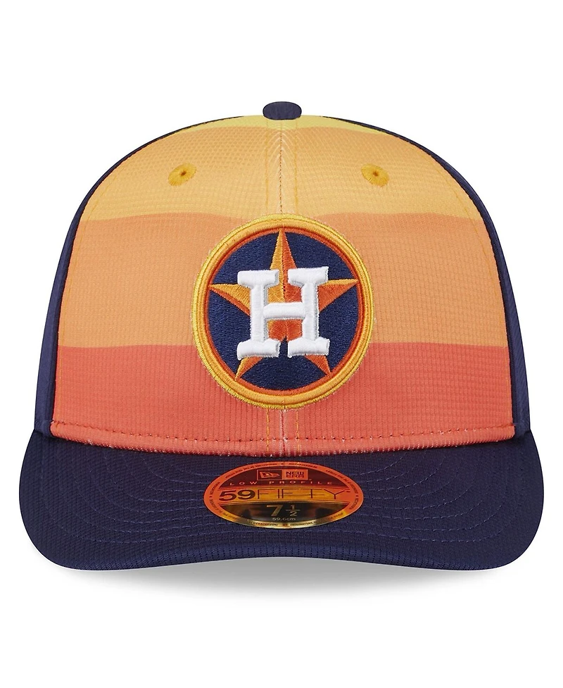 Men's New Era Orange Houston Astros 2024 Batting Practice Low Profile 59FIFTY Fitted Hat