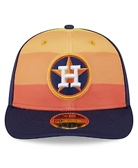 Men's New Era Orange Houston Astros 2024 Batting Practice Low Profile 59FIFTY Fitted Hat