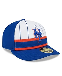 Men's New Era White York Mets 2024 Batting Practice Low Profile 59FIFTY Fitted Hat